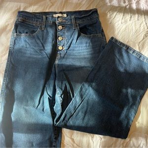 Levi’s Mile High Cropped Wide Leg Jeans Size 28